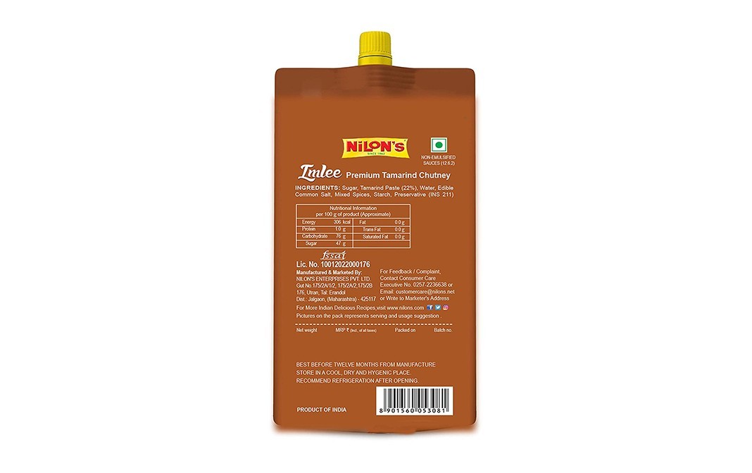 Nilon's Imlee Tamarind Chutney   Pouch  80 grams